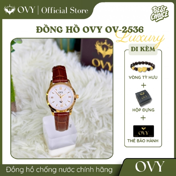 Đồng Hồ NỮ IVORY GOLD LEATHER OV-2536 CAO CẤP Đồng Hồ NỮ IVORY GOLD LEATHER OV-2536 CAO CẤP